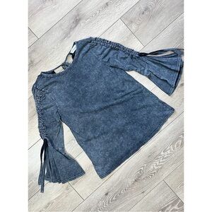 B. Original Acid Wash Cinched Flare Sleeve Top